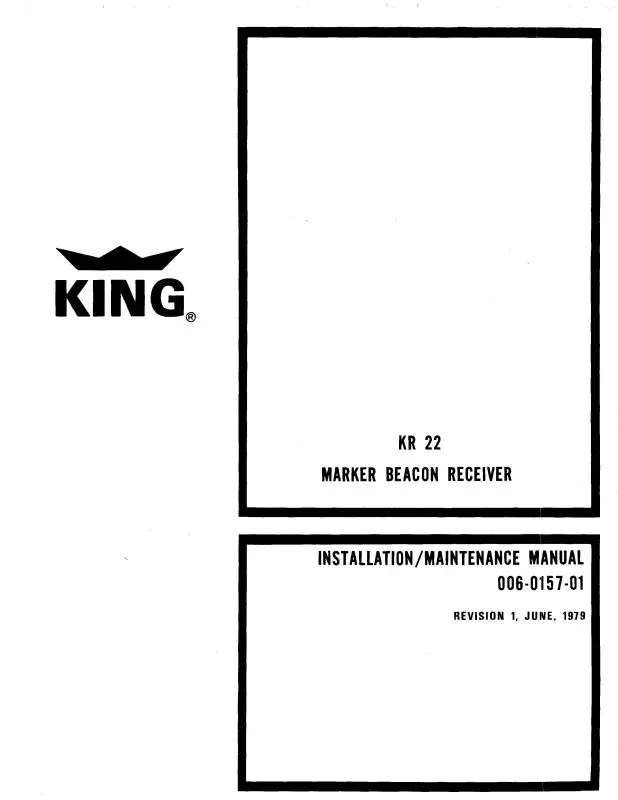 King Kr22 Marker Beacon 1979 Maintenance, Installation (006-0157-01) 1
