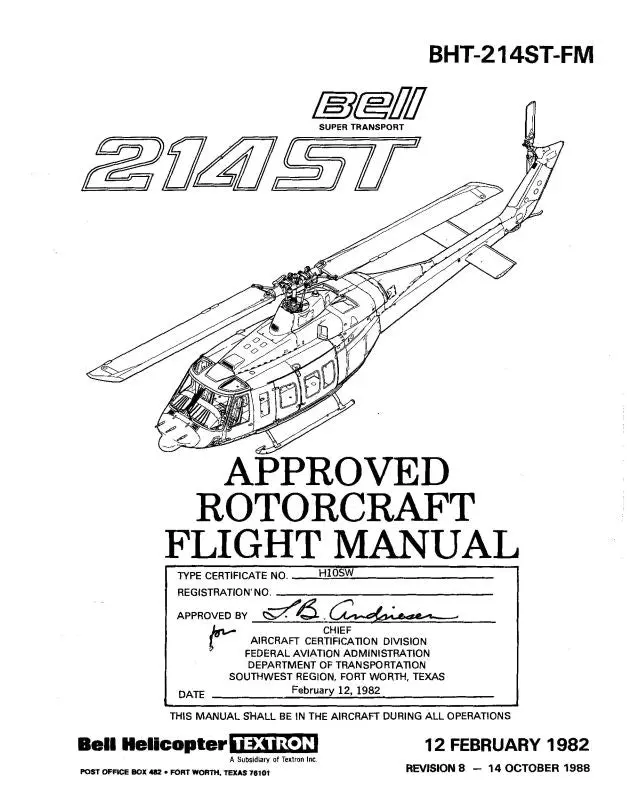 Bell Helicopter Model 214St 1982 Flight Manual 1