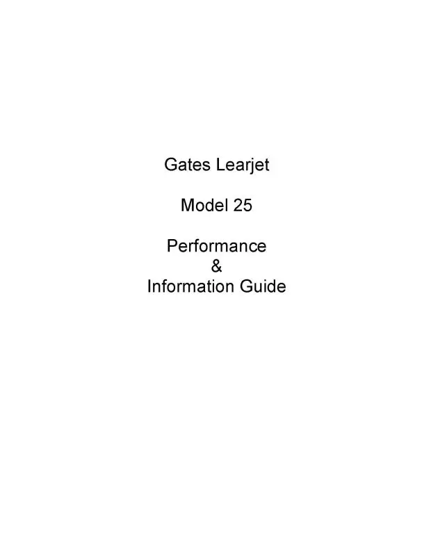Learjet  25 1968 Performance & Information Guide (Le25-68-Perm-C) 1