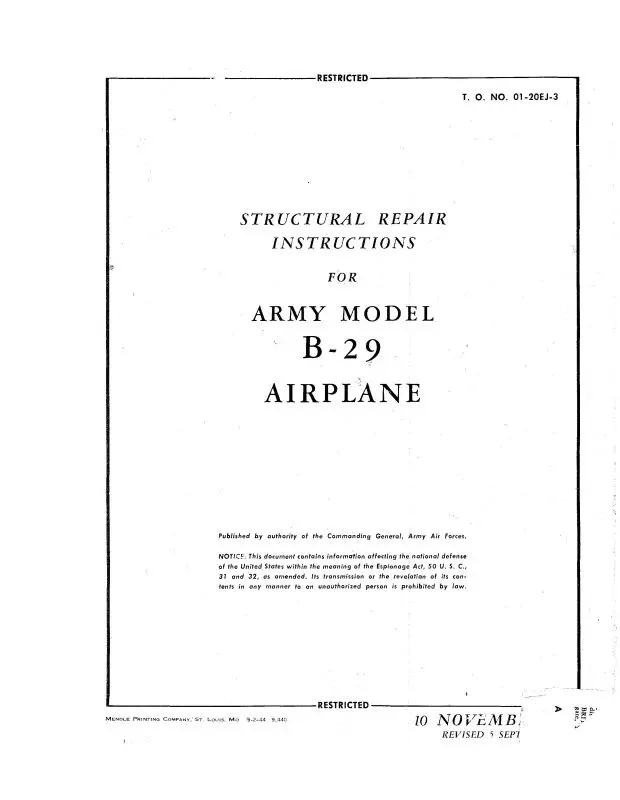 Boeing B-29 1943 Structural Repair (01-20Ej-3) 1