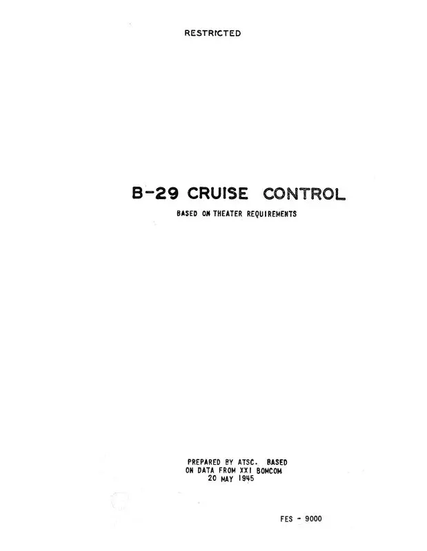 Boeing B-29 Cruise Control Handbook (Fes-9000) 1
