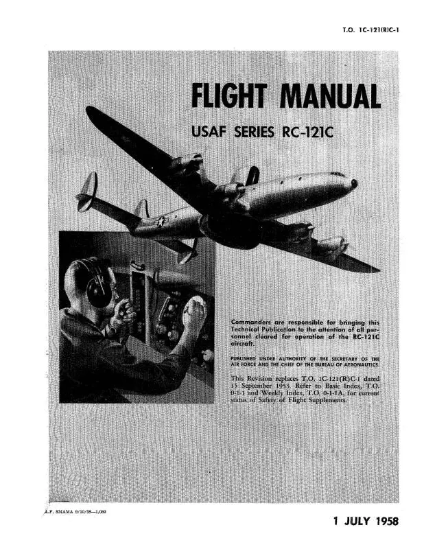 Lockheed Rc-121C Usaf Series 1958 Flight Manual (1C-121(R)C-1) 1