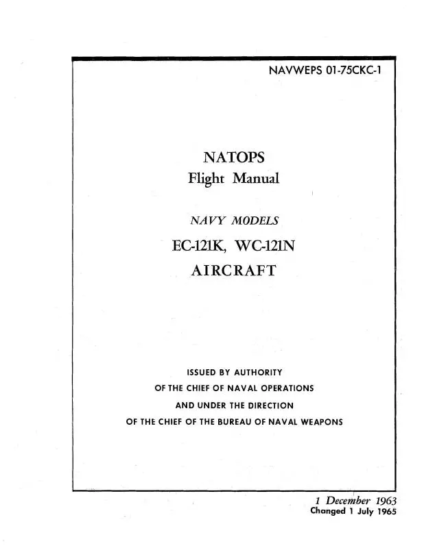 Lockheed Ec-121K, Wc-121N 1963 Flight Manual (01-75Ckc-1) 1