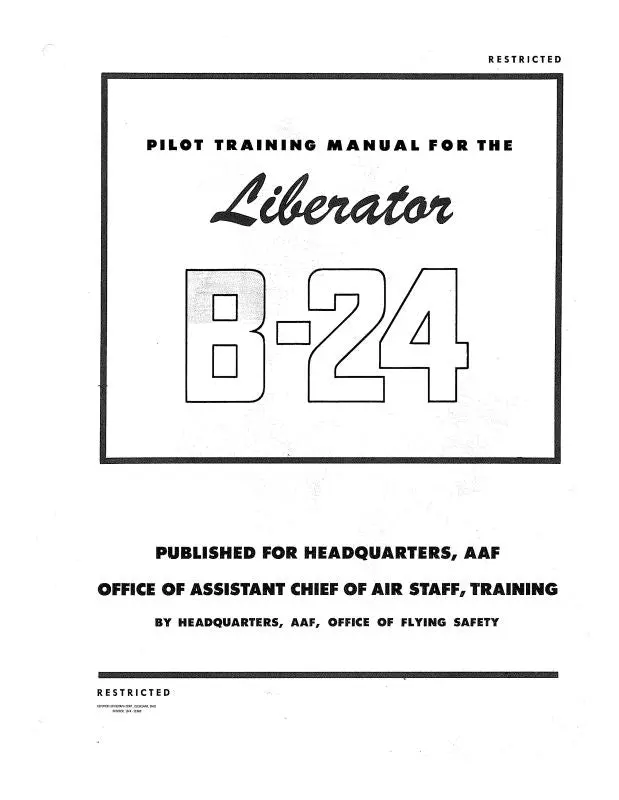 Consolidated B-24 Liberator Pilot Training Manual (Csb24-Tr-C) 1