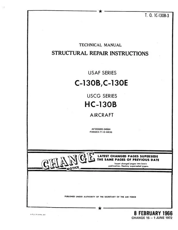 Lockheed C-130B, C-130E, Hc-130B Structural Repair (1C-130B-3) 1