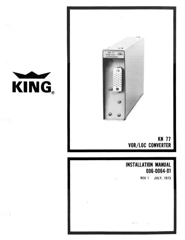 King Kn 77 Vor-Loc Converter Installation Manual (006-0064-00) 1