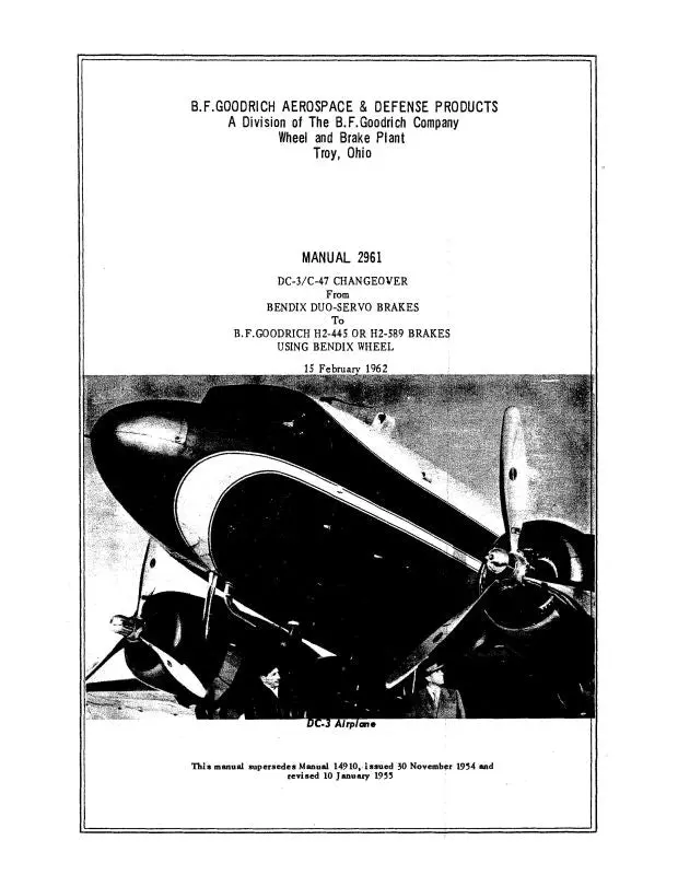 B.F. Goodrich Dc-3-C-47 Changeover 1962 Handbook (2961) 1