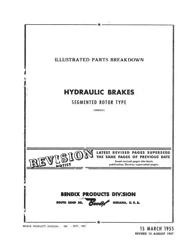 Bendix Segmented Rotor Type 1955 Illustrated Parts Breakdown (Bxsegmentedrotor-P-C) 1