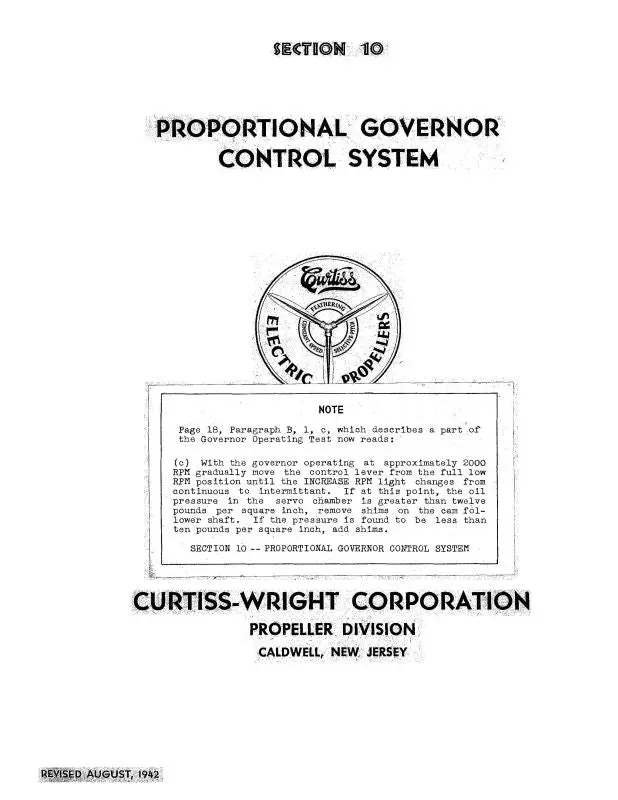 Curtiss-Wright Electric Propellers 1944 Parts Catalog With Instructions (03-20Bj-2,--1) 1