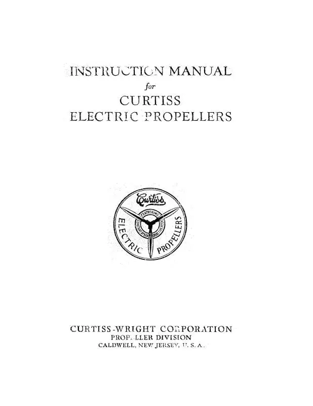 Curtiss-Wright Electric Propellers Description, Installation, Maintenance (Cwelectricprop-42In) 1