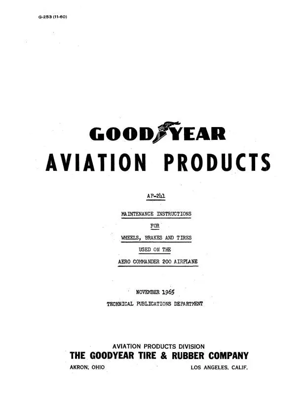 Goodyear Ap-241 Wheel, Brakes & Tires Maintenance Instructions (G-253) 1