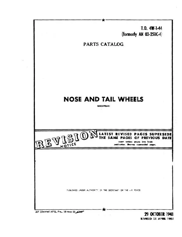 Goodyear Nose And Tail Wheels 1948 Parts Catalog (4W-1-44) 1