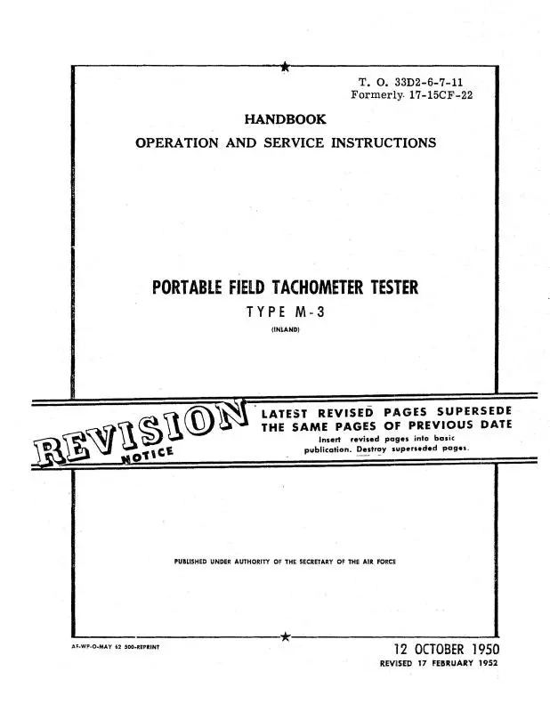 Interstate Portable Field Tachmeter Tester Operation & Maintenance Manual (33D2-6-7-11) 1