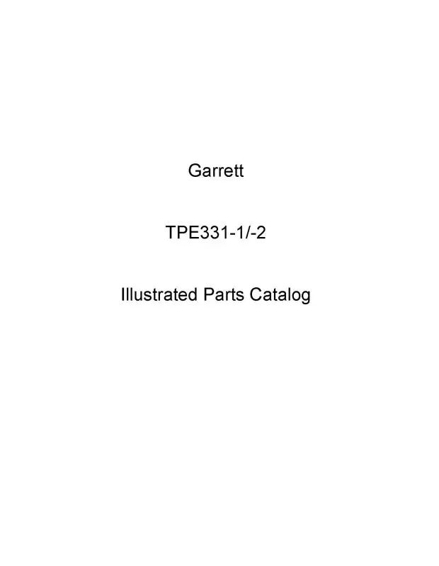 Garrett Tpe331-1--2 1976 Illustrated Parts Catalog (72-00-91) 1