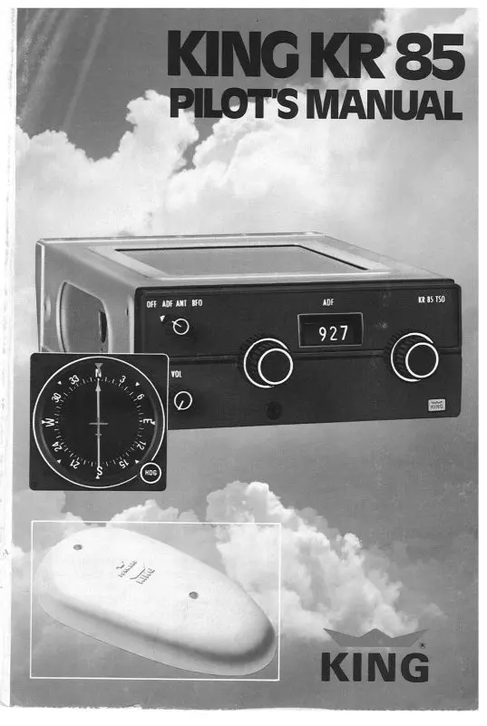King Kr 85 Pilot's Manual Pilot's Manual (Kikr85-Op-C) 1