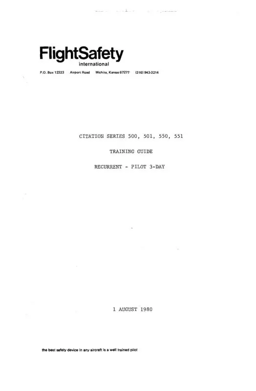 Cessna Citation 500, 501, 550, 551 Training Guide (Ce500,501,550,551Trc) 1