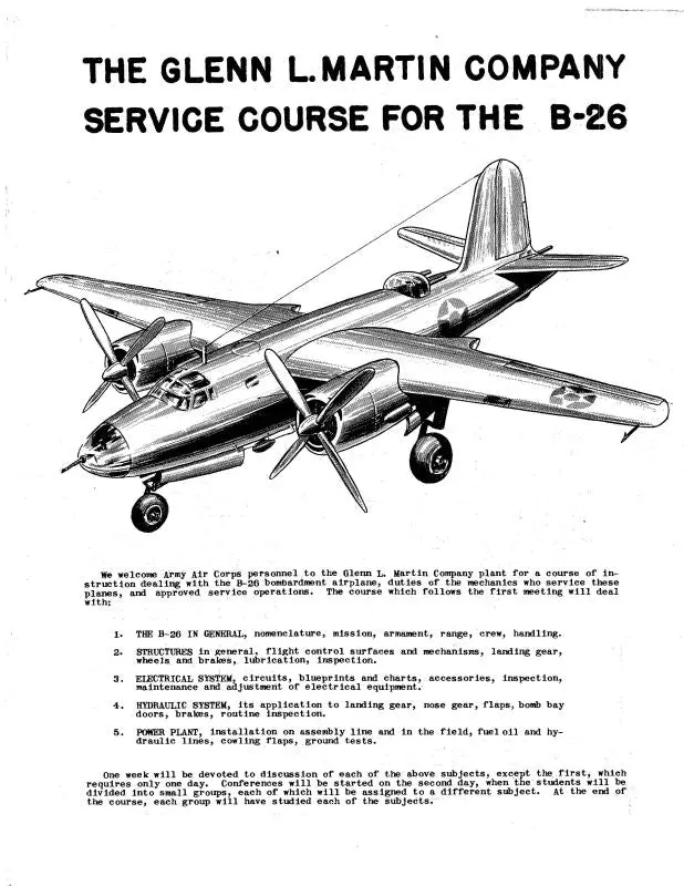 Martin B-26 Service Course Service Course (Mtb26-Sc-C) 1