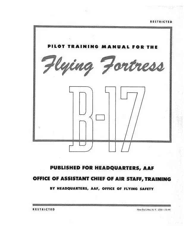 Boeing B-17 Flying Fortress 1944 Pilot Training (25M-10-44) 1
