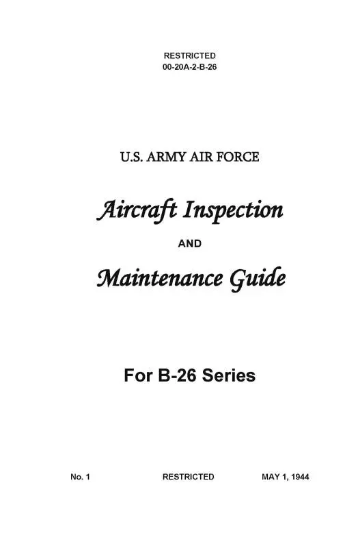 Martin B-26 Series 1944 Aircraft Inspection & Maintenance Guide (00-20A-2-B-26) 1