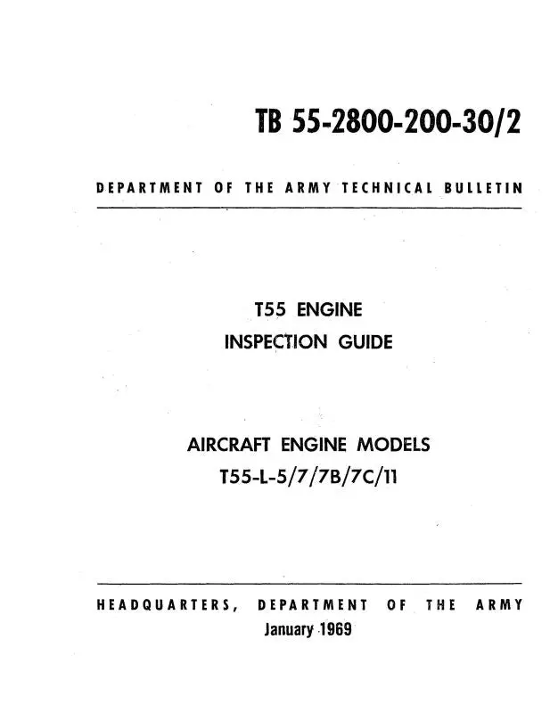 Lycoming T55-L-5-7-7B-7C-11 1969 Inspection Guide (55-2800-200-30/2) 1