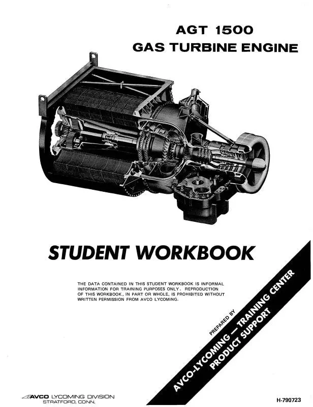 Lycoming Agt 1500 Gas Turbine Engine Student Workbook (H-790723) 1