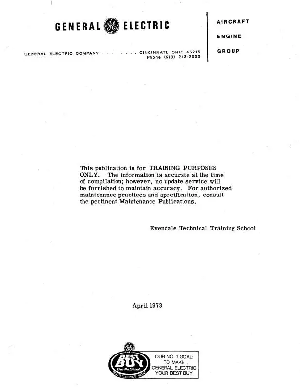 General Electric Company Cf6-50 Reverser System 1973 Training Manual (Gecf650-73-Tr-C) 1