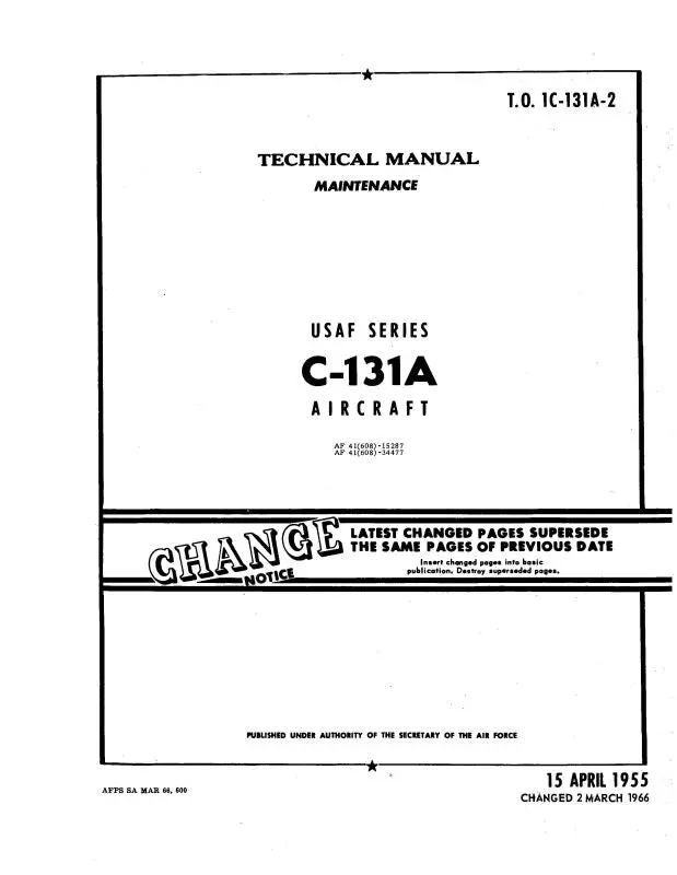 Consolidated C-131A 1955 Maintenance Manual (1C-131A-2) 1