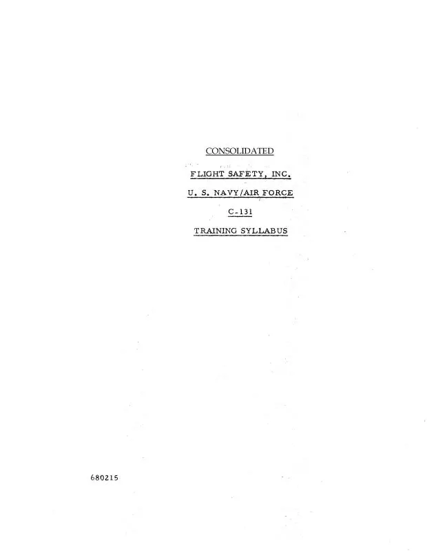Consolidated C-131 Training Syllabus Training Syllabus (680215) 1