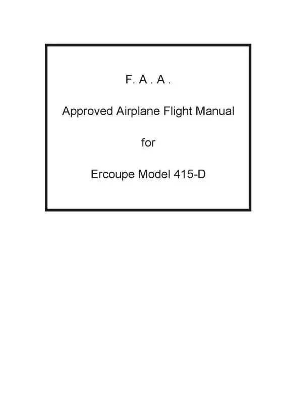 Ercoupe  415D Flight Manual (Er415d-F-C) 1