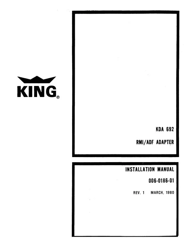 King Kda 692 Rmi-Adf Adapter Installation Manual (006-0186-01) 1