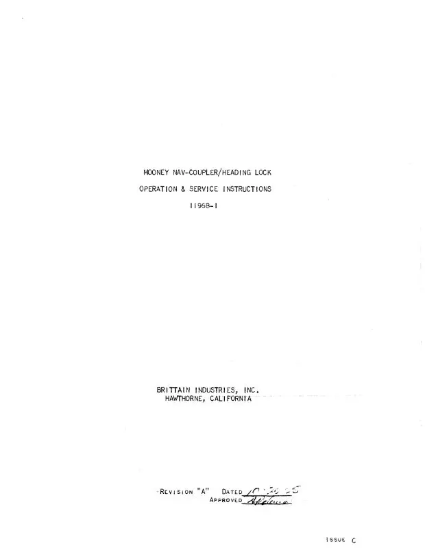 Brittain Industries Mooney - Brittain System Operation & Maintenance Manual 1