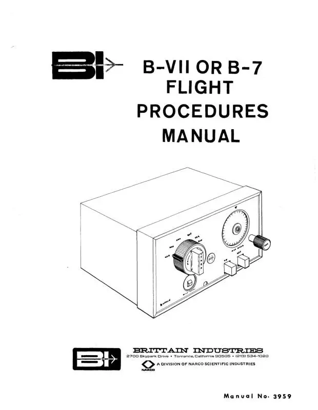 Brittain Industries B-Vii Or B-7 Flight Procedures Manual 1