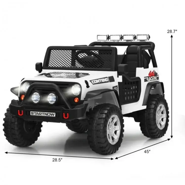 12V Kids Remote Control Electric Ride On Truck Car With Lights And Music 2