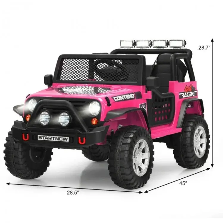 12V Kids Remote Control Electric Ride On Truck Car With Lights And Music 3