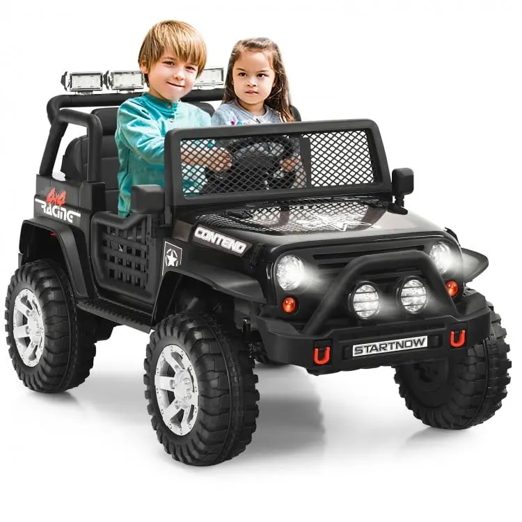 12V Kids Remote Control Electric Ride On Truck Car With Lights And Music 4