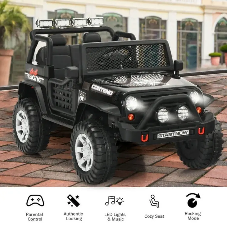 12V Kids Remote Control Electric Ride On Truck Car With Lights And Music 3