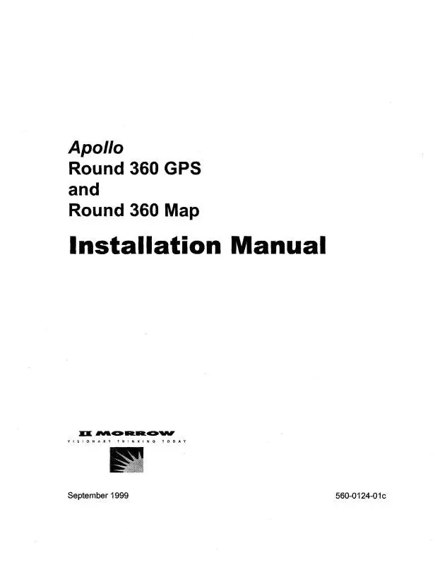 Ii Morrow Inc Apollo Round 360 Gps & Map Installation Guide (560-0124-01) 1