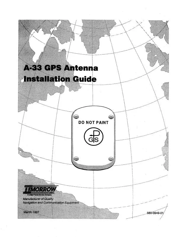 Ii Morrow Inc A-33 Gps Antenna Installation Guide (560-0949-01) 1
