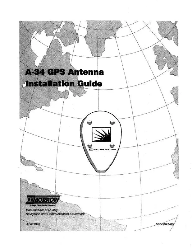 Ii Morrow Inc A-34 Gps Antenna 1997 Installation Guide (560-5047-00) 1