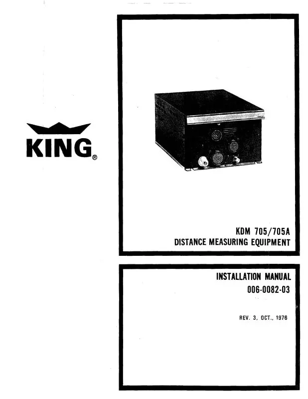 King Kdm705, 705A Dme Installation Manual (006-0082-03) 1