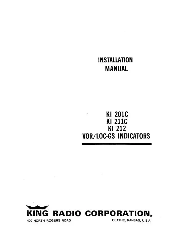 King Ki201c,211C,212 Installation (006-5052-02-In) 1