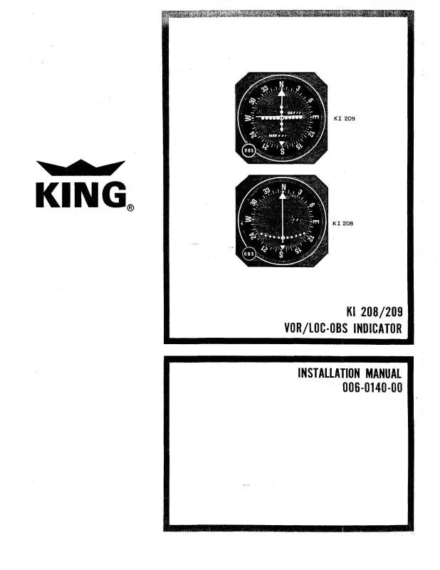 King Ki 208-209 Vor-Loc-Obs Ind Installation Manual (006-0140-00) 1