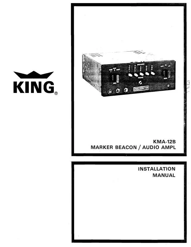 King Kma-12B Marker Beacon Instruction Manual (Kikma12binc) 1