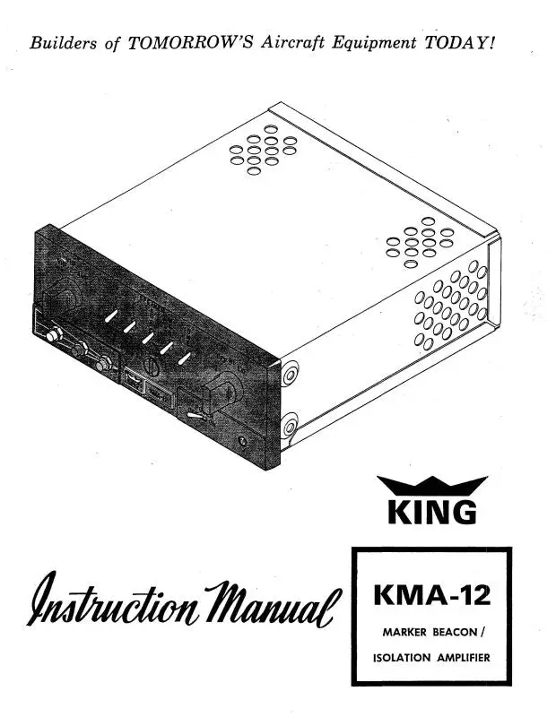 King Kma-12 Marker Beacon Instruction Manual (Kikma12inc) 1