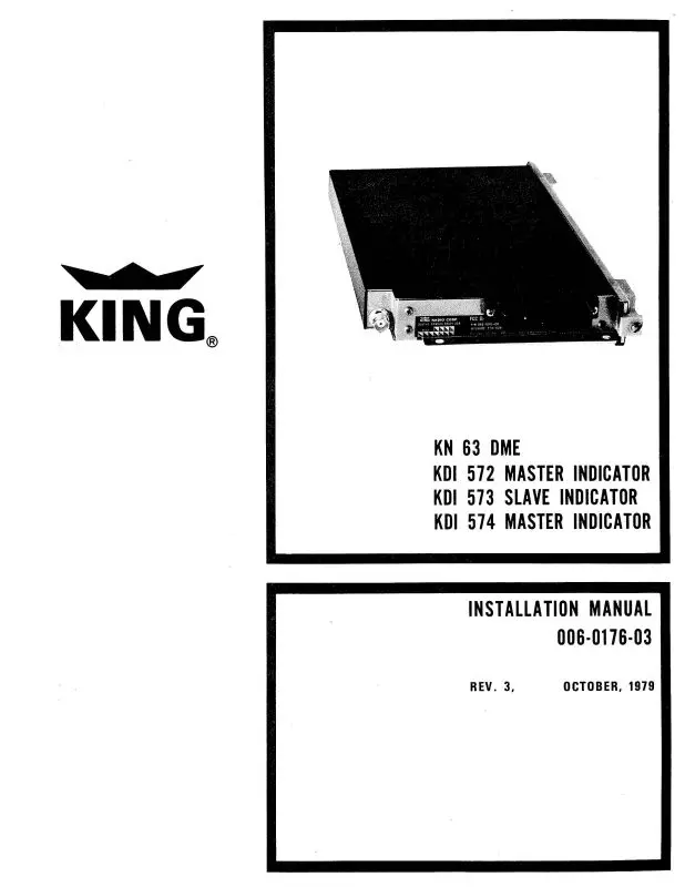 King Kn-63 Dme Maintenance-Installation (006-0176-03) 1