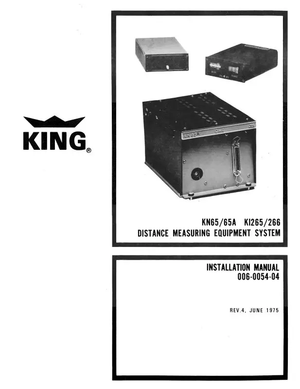 King Kn65,65A,Ki265,266 Dme Installation Manual (006-0054-04-In) 1