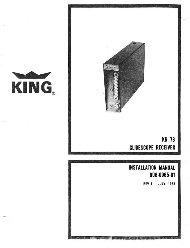 King Kn 73-77 Glidescope Receiver Installation (006-0065-01-In) 1