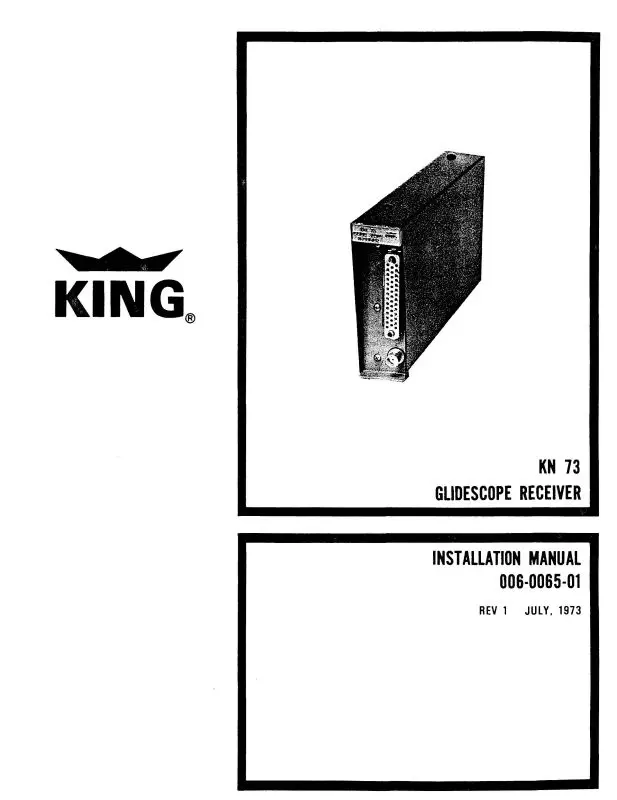 King Kn 73-77 Glidescope Receiver Maintenance, Installation (006-0065-01) 1