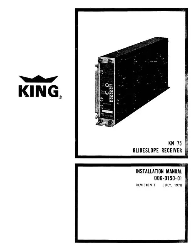 King Kn 75 Glideslope Receiver Installation Manual (006-0150-01) 1