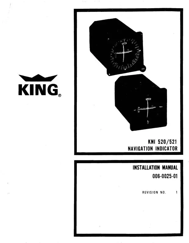 King Kni 520-521 Navigation Ind Installation Manual (006-0025-01-In) 1